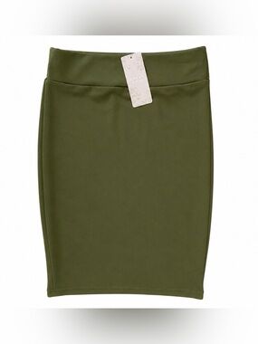 Olive Green Women's Ponte Pencil Skirt NWT